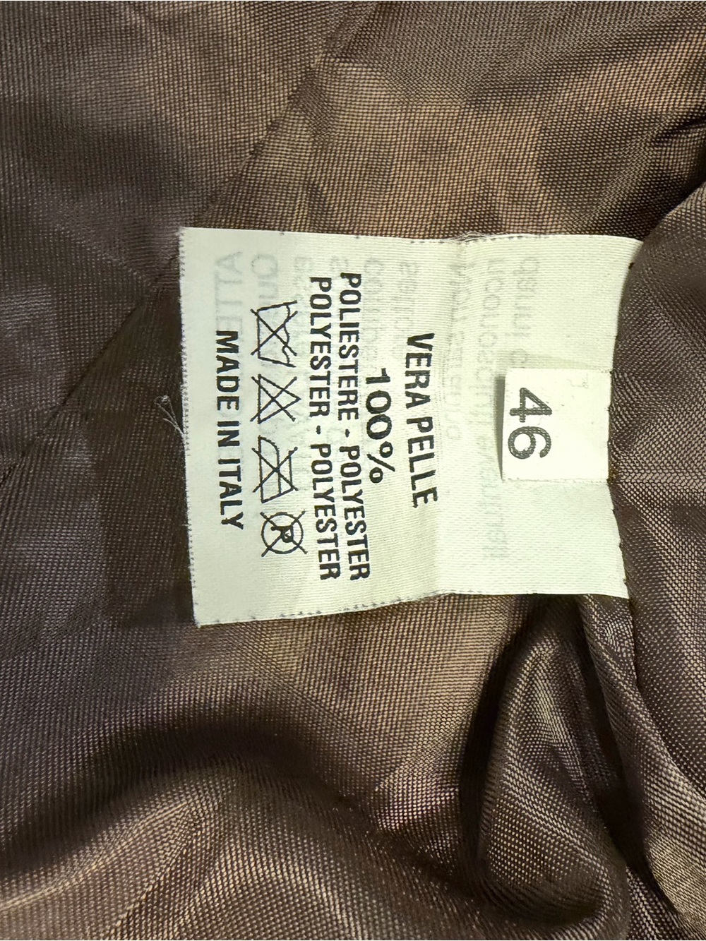 Women's Vintage Fiocchi Chocolate Brown Leather Zip-Front Jacket Italian Size 46 - Picture 14 of 15
